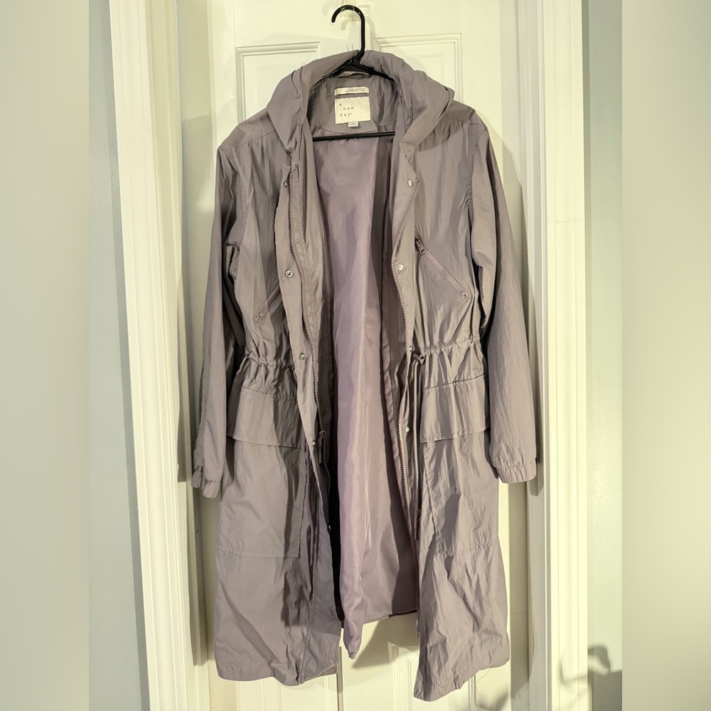A New Day Women's Lavender Hooded Rain Jacket